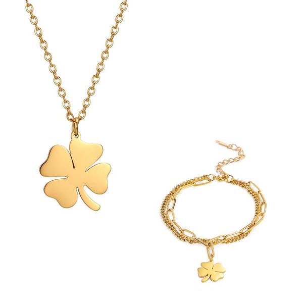 earrings & necklace cazador clover jewelry sets for women girls stainless steel luck charm bracelet pendant neck chain 2021 christmas gifts, Silver
earrings & necklace cazador clover jewelry sets for women girls stainless steel luck charm bracelet pendant neck chain 2021 christmas gifts, Silver