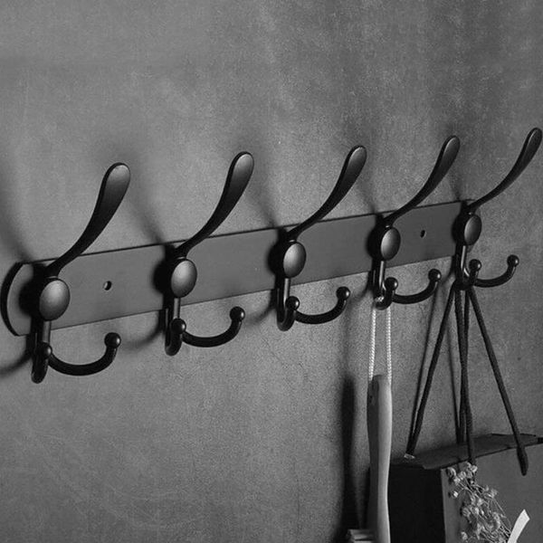 wall mounted coat hooks stainless steel row hook double 5 black clothes towels hat for bedroom 2pcs & rails
wall mounted coat hooks stainless steel row hook double 5 black clothes towels hat for bedroom 2pcs & rails