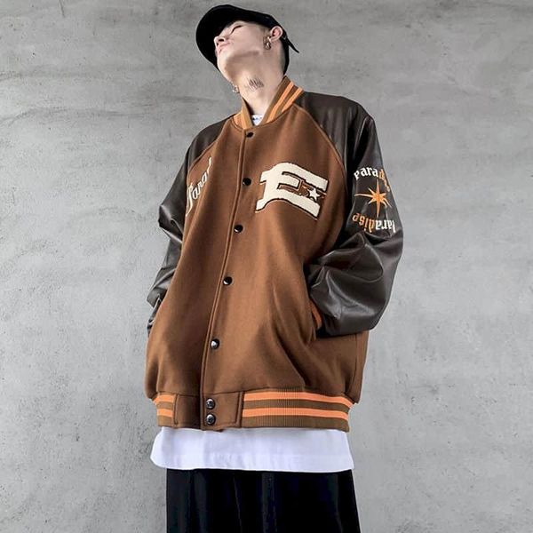men's jackets american retro baseball uniform jacket men women stitching hip-hop trend oversize casual all-match coat spring autumn pun, Black;brown
men's jackets american retro baseball uniform jacket men women stitching hip-hop trend oversize casual all-match coat spring autumn pun, Black;brown