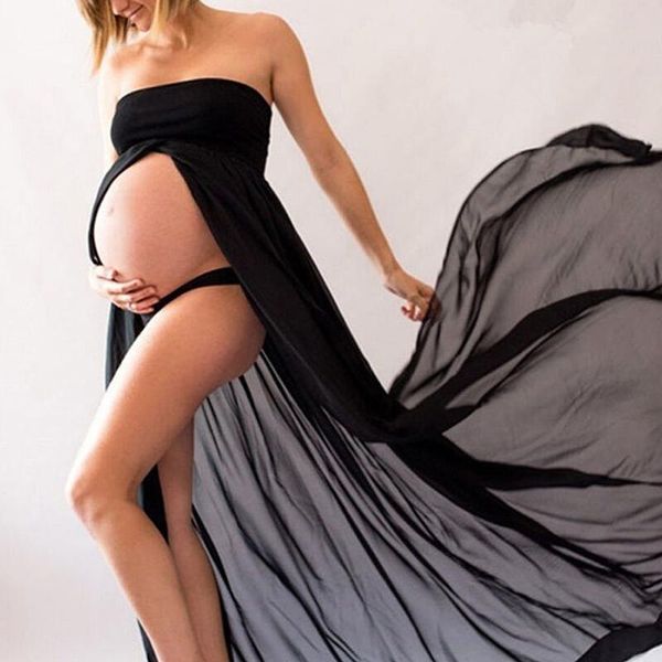 maternity dresses dress solid color tube chiffon joint slit-front pregnant women mopping long maxi gown, White
maternity dresses dress solid color tube chiffon joint slit-front pregnant women mopping long maxi gown, White