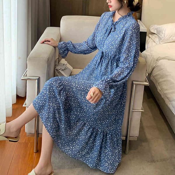 women chiffon dress spring autumn fashion female vintage floral long sleeve loose pleated dresses vestidos with lining 210423, Black;gray
women chiffon dress spring autumn fashion female vintage floral long sleeve loose pleated dresses vestidos with lining 210423, Black;gray