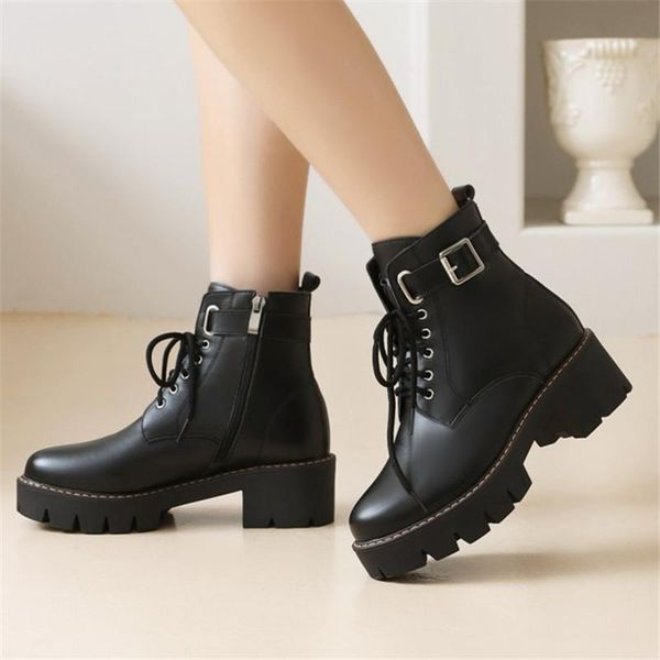 boots pxelena vintage women buckle lace up chunky block high heels military combat biker motorcycle ankle boot plus size, Black
boots pxelena vintage women buckle lace up chunky block high heels military combat biker motorcycle ankle boot plus size, Black