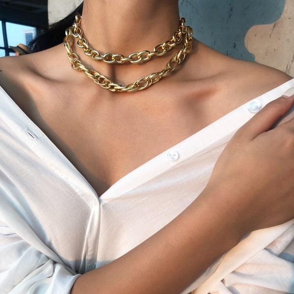 chokers gold color chain necklace for women punk collar statement chunky thick 2021 hip hop fashion party jewelry, Golden;silver
chokers gold color chain necklace for women punk collar statement chunky thick 2021 hip hop fashion party jewelry, Golden;silver