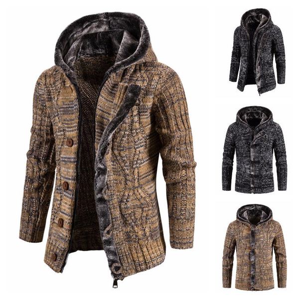 men's sweaters 2021 -2xl british men coats thick hooded cardigan winter sweater striped mens clothes, White;black
men's sweaters 2021 -2xl british men coats thick hooded cardigan winter sweater striped mens clothes, White;black