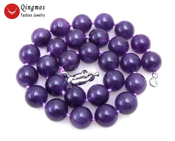 qingmos natural 14mm round purple jade necklace for women with dark stone 17" jewelry choker chokers, Golden;silver
qingmos natural 14mm round purple jade necklace for women with dark stone 17" jewelry choker chokers, Golden;silver