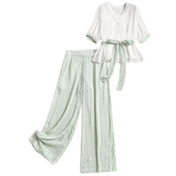 casual 2 piece set women two pieces short sleeve chiffon blouse flare ruffle wide leg pants suit thin outfits dress, White
casual 2 piece set women two pieces short sleeve chiffon blouse flare ruffle wide leg pants suit thin outfits dress, White