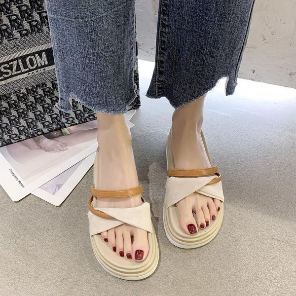 thick-soled slippers women korean sponge cake flip flops fashion outer wear net red flat beach sandals, Black
thick-soled slippers women korean sponge cake flip flops fashion outer wear net red flat beach sandals, Black