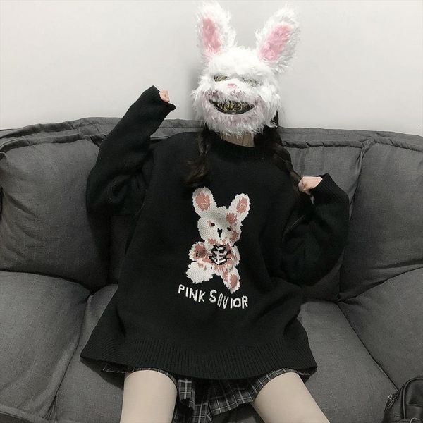 gothic punk rabbit knitted casual womens sweater loose plus size fashion harajuku winter cute oversized female, White;black
gothic punk rabbit knitted casual womens sweater loose plus size fashion harajuku winter cute oversized female, White;black