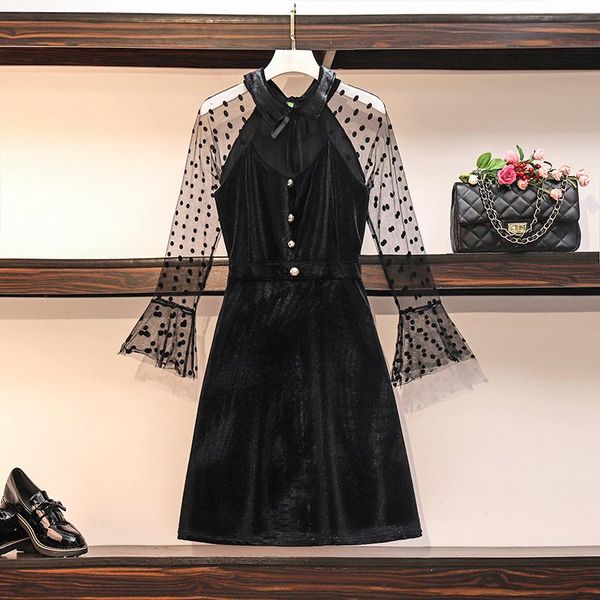 plus size dresses kekeplus long sleeve mesh patchwork dress elegant ladies clothing women autumn black mini robe 1009
plus size dresses kekeplus long sleeve mesh patchwork dress elegant ladies clothing women autumn black mini robe 1009