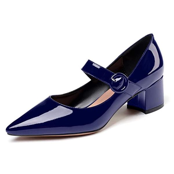 women ankle strap shallow patent leather mary jane pumps pointed toe high heel chunky heels shoes 5cm us 5-15 dress, Black
women ankle strap shallow patent leather mary jane pumps pointed toe high heel chunky heels shoes 5cm us 5-15 dress, Black