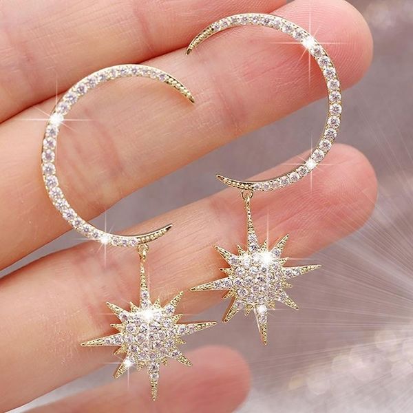 dangle & chandelier delysia king women temperament trendy moon earrings designer shining sun ear rings, Silver 
dangle & chandelier delysia king women temperament trendy moon earrings designer shining sun ear rings, Silver