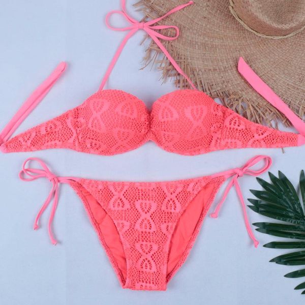 women's swimwear pink yellow bra bikini set 2021 brazilian women large size swimsuit push up bathing suits female summer beach wear, White;black
women's swimwear pink yellow bra bikini set 2021 brazilian women large size swimsuit push up bathing suits female summer beach wear, White;black