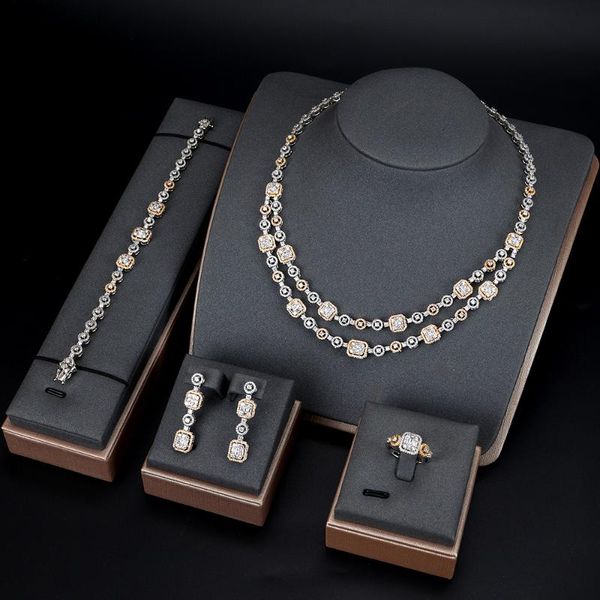 earrings & necklace tirim two layer jewelry for women cubic zirconia set wedding engagement bridal womens jewellry accessories, Silver
earrings & necklace tirim two layer jewelry for women cubic zirconia set wedding engagement bridal womens jewellry accessories, Silver