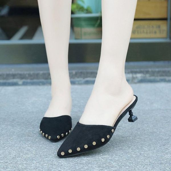 dress shoes spring fashion metal decorative baotou women's shoes soft soles comfortable pointed sandals cgtg, Black
dress shoes spring fashion metal decorative baotou women's shoes soft soles comfortable pointed sandals cgtg, Black