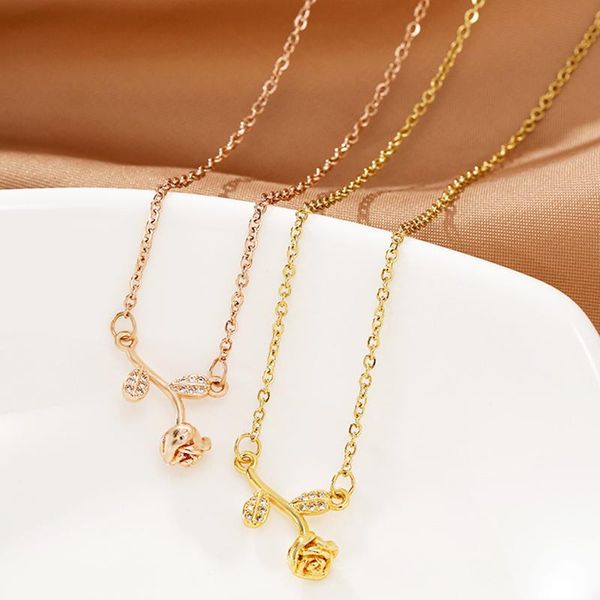 chains fashion titanium steel zircon rose necklace personalized charms flower shape pendant luxurious jewelry for girlfriend gift, Silver
chains fashion titanium steel zircon rose necklace personalized charms flower shape pendant luxurious jewelry for girlfriend gift, Silver