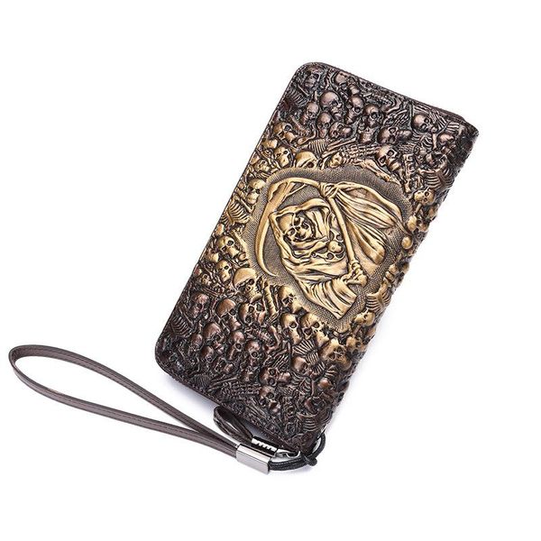 wallets gothic grim reaper men's wallet genuine leather embossing skull purses vintage retro cow men clutch card holder, Red;black
wallets gothic grim reaper men's wallet genuine leather embossing skull purses vintage retro cow men clutch card holder, Red;black