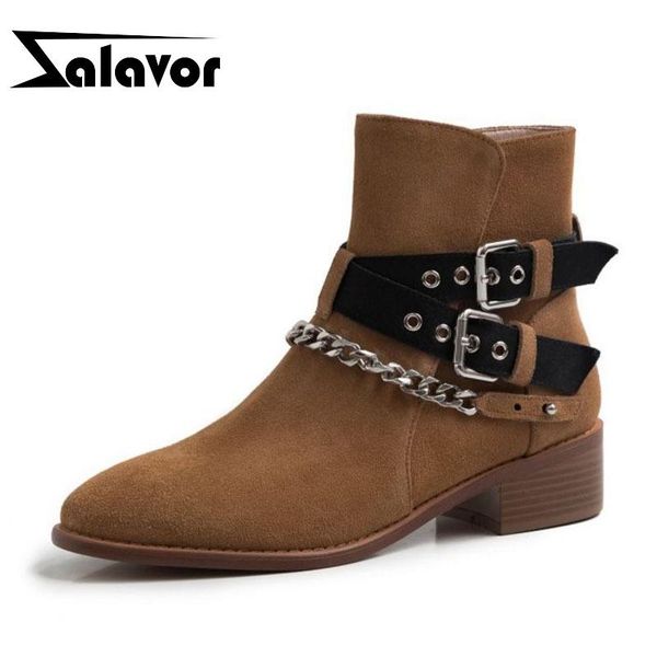 boots zalover women genuine leather ankle chain flats buckle zipper fashion shoes woman office lady pointed toe size 34-39, Black
boots zalover women genuine leather ankle chain flats buckle zipper fashion shoes woman office lady pointed toe size 34-39, Black
