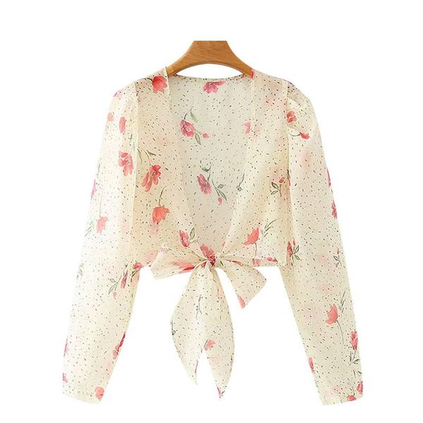 women's blouses & shirts klacwaya women 2021 fashion floral print organza cropped vintage with bow tied see through female chic, White
women's blouses & shirts klacwaya women 2021 fashion floral print organza cropped vintage with bow tied see through female chic, White