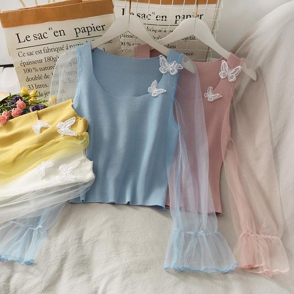 women's blouses & shirts women fashion slim bodycon mesh chiffon sleeves knitted blouse lady sweet casual outdoor girls elegant daily b, White
women's blouses & shirts women fashion slim bodycon mesh chiffon sleeves knitted blouse lady sweet casual outdoor girls elegant daily b, White