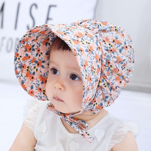 caps & hats 2021 summer spring baby cotton sun hat floral printing wide brimmed bonnet girls bucket uv protection, Yellow 
caps & hats 2021 summer spring baby cotton sun hat floral printing wide brimmed bonnet girls bucket uv protection, Yellow