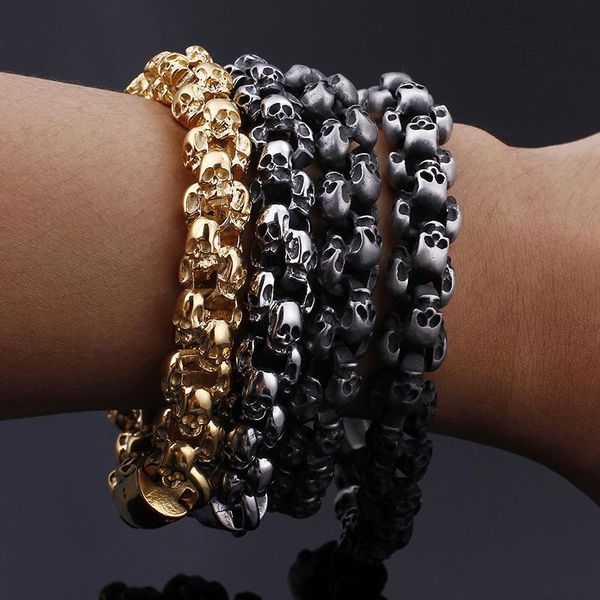 personality punk wind bracelet stainless steel vintage jewelry link, chain, Black
personality punk wind bracelet stainless steel vintage jewelry link, chain, Black