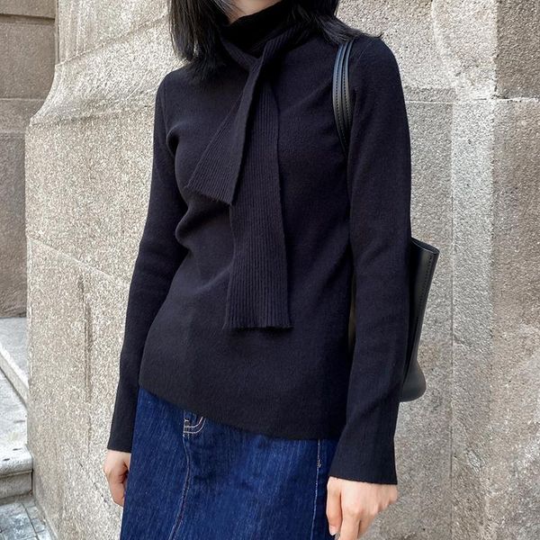 women's sweaters hzirip ol elegant solid knitted turtleneck scarf sweater 2021 autumn winter fashion warm knit pullovers women, White;black
women's sweaters hzirip ol elegant solid knitted turtleneck scarf sweater 2021 autumn winter fashion warm knit pullovers women, White;black