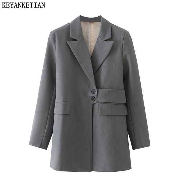 women's suits & blazers keyanketian zaautumn style irregular belt suit jacket ladies casual mid-length office, White;black
women's suits & blazers keyanketian zaautumn style irregular belt suit jacket ladies casual mid-length office, White;black