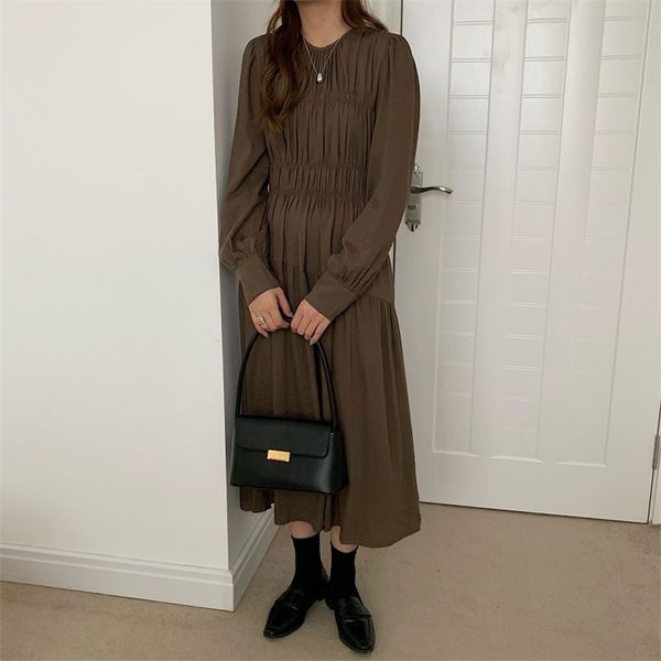 autumn dress women vintage korean style elegant minimalist long sleeve solid dresses female vestidos 210525, Black;gray
autumn dress women vintage korean style elegant minimalist long sleeve solid dresses female vestidos 210525, Black;gray