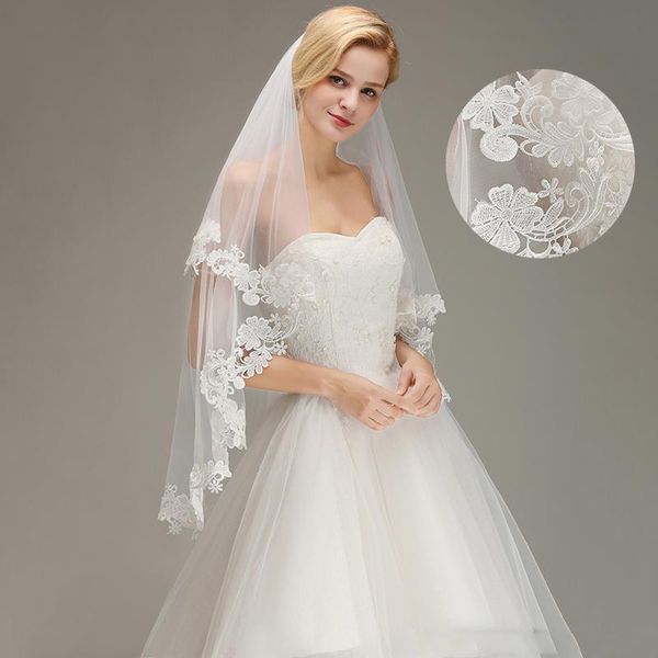 bridal veils white ivory two layers lace short wedding tulle applique 100% real image cpa1446, Black
bridal veils white ivory two layers lace short wedding tulle applique 100% real image cpa1446, Black
