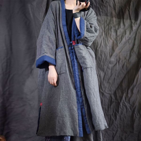 johnature cotton linen retro plate buckle patchwork striped thick warm parkas winter comfortable all-match women parkas 210521, Black
johnature cotton linen retro plate buckle patchwork striped thick warm parkas winter comfortable all-match women parkas 210521, Black
