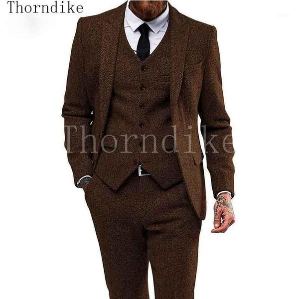 men's suits & blazers thorndike dark brown herringbone man suit 3 pcs british style tuxedo bespoke with pants terno masculino, White;black
men's suits & blazers thorndike dark brown herringbone man suit 3 pcs british style tuxedo bespoke with pants terno masculino, White;black