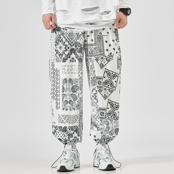 men harem pants middle waist print retro drop crotch joggers trousers baggy loose nepal style casual men's, Black
men harem pants middle waist print retro drop crotch joggers trousers baggy loose nepal style casual men's, Black