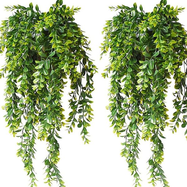 4pcs artificial hanging plants green leaves ivy faux plastic fake garland vine for garden decoration decorative flowers & wreaths
4pcs artificial hanging plants green leaves ivy faux plastic fake garland vine for garden decoration decorative flowers & wreaths