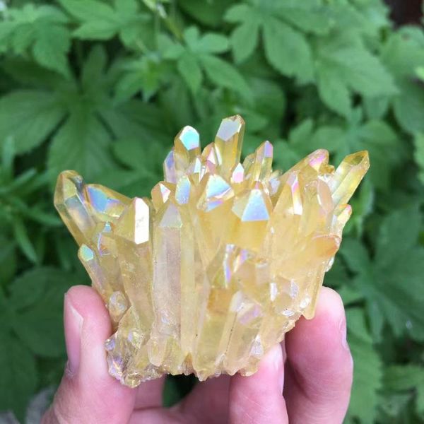 decorative objects & figurines rare beautiful yellow flame aura quartz crystal cluster specimen
decorative objects & figurines rare beautiful yellow flame aura quartz crystal cluster specimen