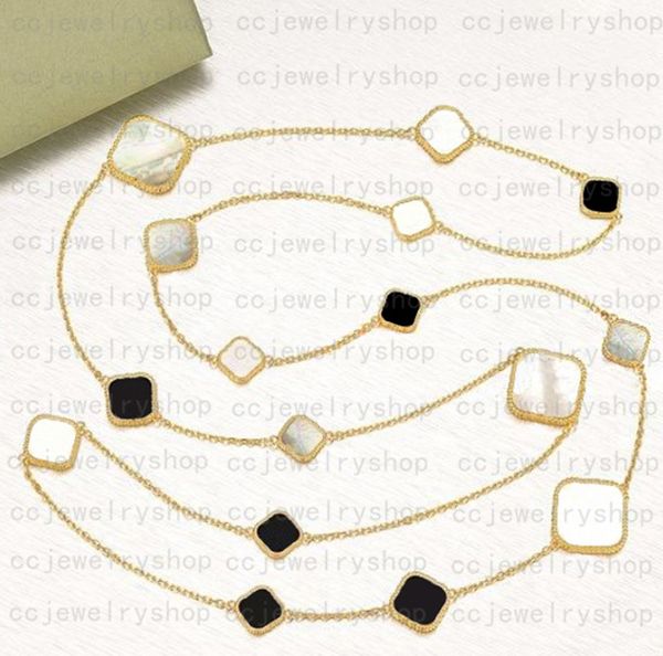 16 motifs fashion classic4/four leaf clover long necklaces pendants mother-of-pearl stainless steel plated 18k for women&girls valentine, Silver 
16 motifs fashion classic4/four leaf clover long necklaces pendants mother-of-pearl stainless steel plated 18k for women&girls valentine, Silver