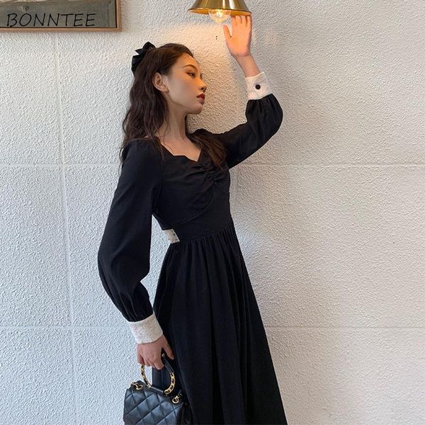 dress women fall draped vintage french style oversize 3xl elegant slim long sleeve patchwork a-line mid-calf party lady vestido casual dress, Black;gray
dress women fall draped vintage french style oversize 3xl elegant slim long sleeve patchwork a-line mid-calf party lady vestido casual dress, Black;gray