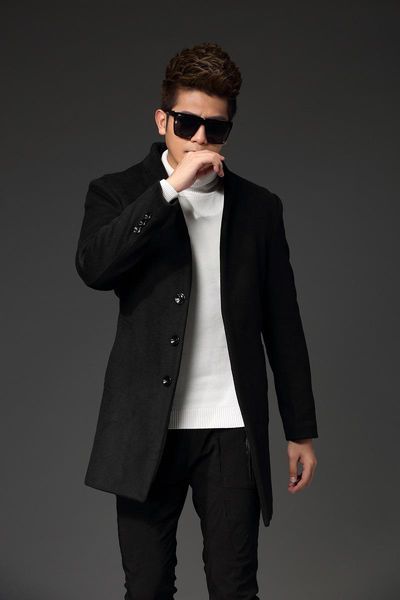 men's wool & blends mrmt 2021 brand autumn medium and long woolen cloth wind clothing overcoat for male outer wear garment, Black
men's wool & blends mrmt 2021 brand autumn medium and long woolen cloth wind clothing overcoat for male outer wear garment, Black