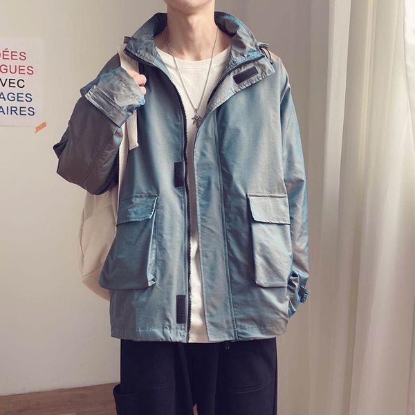 men's jackets autumn hooded jacket fashion solid color casual pocket utility mens streetwear loose hip-hop bomber men, Black;brown
men's jackets autumn hooded jacket fashion solid color casual pocket utility mens streetwear loose hip-hop bomber men, Black;brown