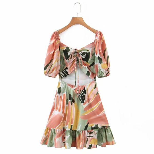summer women hollow lace up printed mini dress female square collar lantern sleeve clothes casual lady loose vestido d7376 210430, Black;gray
summer women hollow lace up printed mini dress female square collar lantern sleeve clothes casual lady loose vestido d7376 210430, Black;gray