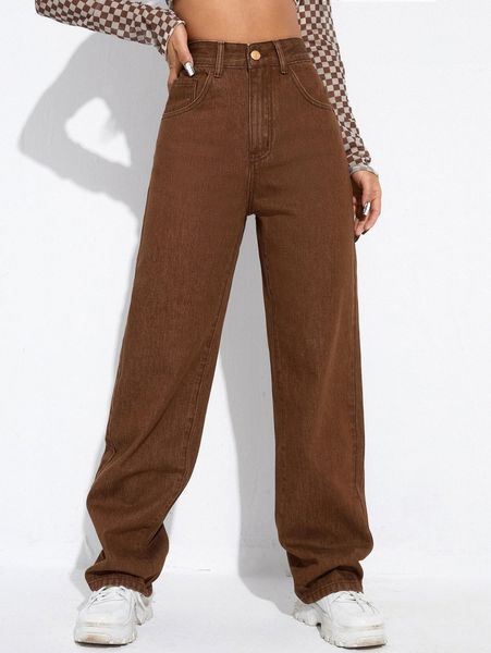 slant pocket straight leg jeans t3ez#, Blue