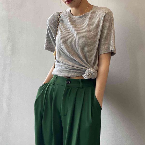 women's t-shirt solid color pit strip short sleeve t-shirt female 2021 summer casual pullovers korean round neck loose llym, White
women's t-shirt solid color pit strip short sleeve t-shirt female 2021 summer casual pullovers korean round neck loose llym, White