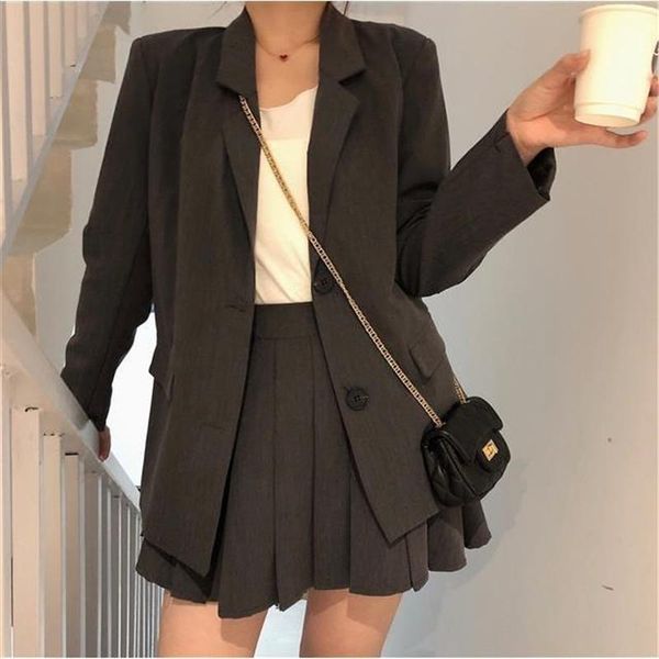 summer women long sleeve autumn jacket blazer & high waist pleated skirt loose female suit with 2 pieces set two piece dress, White
summer women long sleeve autumn jacket blazer & high waist pleated skirt loose female suit with 2 pieces set two piece dress, White