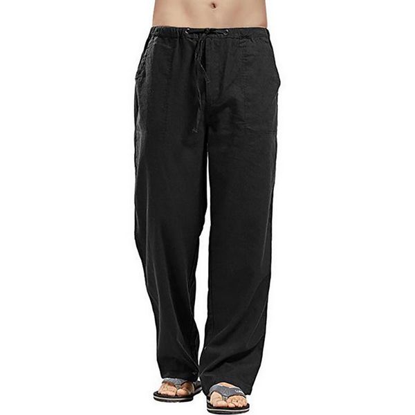 men's pants spring and autumn solid color casual loose mid-waist drawstring multi-pocket straight plus size trousers, Black
men's pants spring and autumn solid color casual loose mid-waist drawstring multi-pocket straight plus size trousers, Black