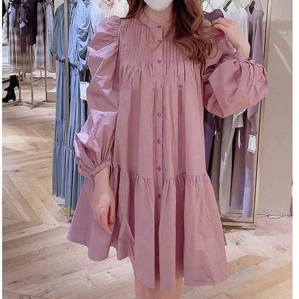 spring japanese sweet long puff sleeve women vestidos solid o-neck pleated femme robe loose knee-length cotton dresses 82649 210514, Black;gray
spring japanese sweet long puff sleeve women vestidos solid o-neck pleated femme robe loose knee-length cotton dresses 82649 210514, Black;gray