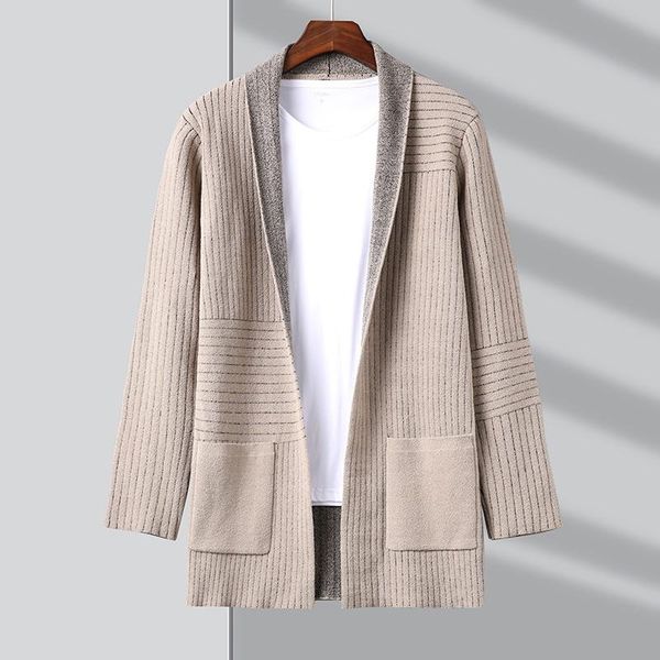 men's sweaters mens fashion autum winter knit brand japanese street wear long cardigan retro sweater casual coats jacket men clothing, White;black