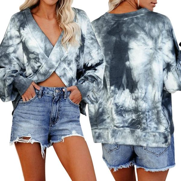 tie dye print cross bandage women sweatshirt female fashion crop long sleeve o neck autumn spring loose two ways to wear women's hoodie, Black
tie dye print cross bandage women sweatshirt female fashion crop long sleeve o neck autumn spring loose two ways to wear women's hoodie, Black