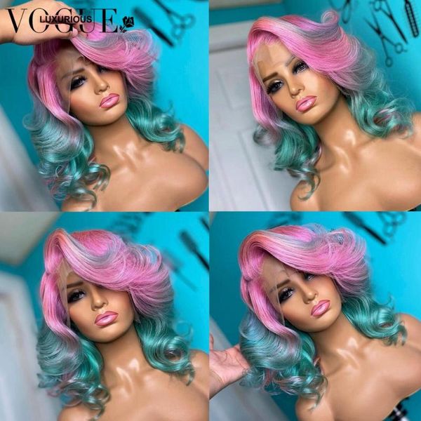 lace wigs 180 density closure wig brazilian remy 13x4 ombre front pink to green side part short wavy human hair for women, Black;brown
lace wigs 180 density closure wig brazilian remy 13x4 ombre front pink to green side part short wavy human hair for women, Black;brown