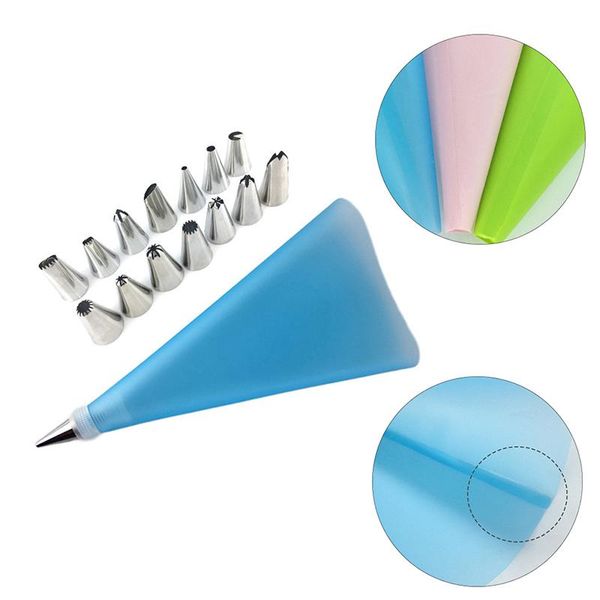 baking & pastry tools 16pcs/set silicone icing piping cream bag 14 stainless steel cake nozzle diy decorating tips fondant
baking & pastry tools 16pcs/set silicone icing piping cream bag 14 stainless steel cake nozzle diy decorating tips fondant
