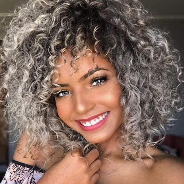 synthetic wigs 14inches kinky curly wig with bangs gray for black women heat resistant fiber cosplay
synthetic wigs 14inches kinky curly wig with bangs gray for black women heat resistant fiber cosplay