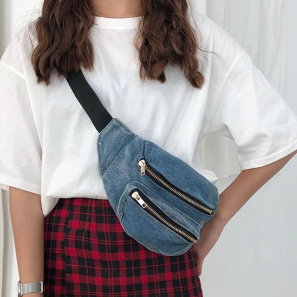 denim zipper women belt waist packs chest crossbody handbags casual shoulder messenger fanny purse bags
denim zipper women belt waist packs chest crossbody handbags casual shoulder messenger fanny purse bags